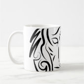 Zwart-witte tribale tijger koffiemok (Links)