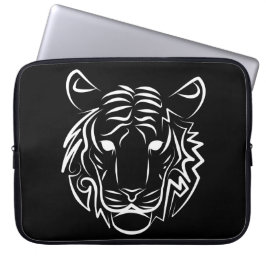 Zwart-witte tribale tijger laptop sleeve