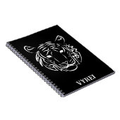 Zwart-witte tribale tijger notitieboek (Rechterzijde)
