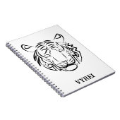 Zwart-witte tribale tijger notitieboek (Rechterzijde)
