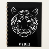 Zwart-witte tribale tijger planner (Voorkant)