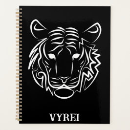 Zwart-witte tribale tijger planner