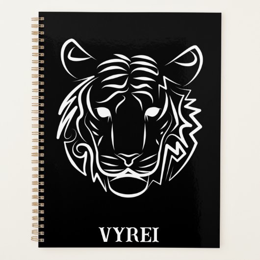 Zwart-witte tribale tijger planner (Voorkant)