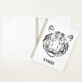 Zwart-witte tribale tijger planner (Display)