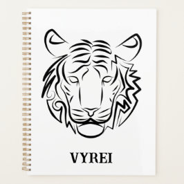 Zwart-witte tribale tijger planner