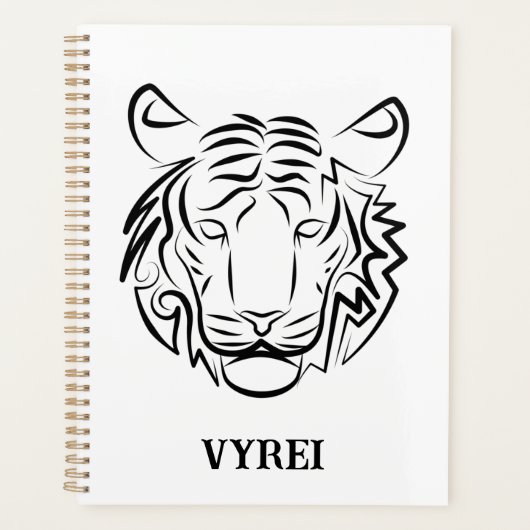 Zwart-witte tribale tijger planner (Voorkant)