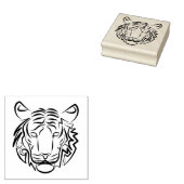 Zwart-witte tribale tijger rubberstempel (Gestempeld)