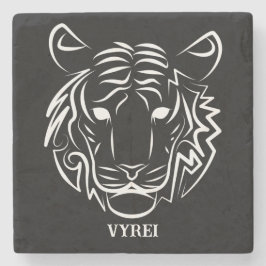 Zwart-witte tribale tijger stenen onderzetter