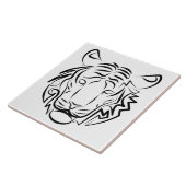 Zwart-witte tribale tijger tegeltje (Zijkant)