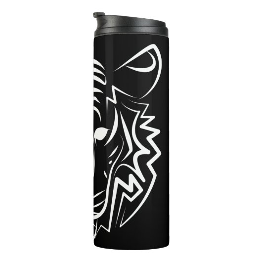Zwart-witte tribale tijger thermosbeker (Geroteerd rechts)