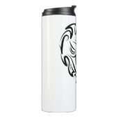 Zwart-witte tribale tijger thermosbeker (Gedraaid links)