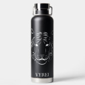 Zwart-witte tribale tijger waterfles (Achterkant)