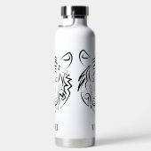 Zwart-witte tribale tijger waterfles (Rechts)
