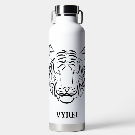 Zwart-witte tribale tijger waterfles (Voorkant)