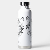 Zwart-witte tribale tijger waterfles (Links)