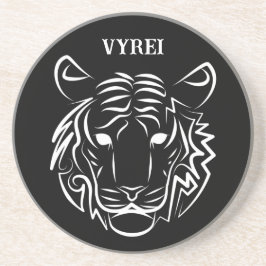 Zwart-witte tribale tijger zandsteen onderzetter