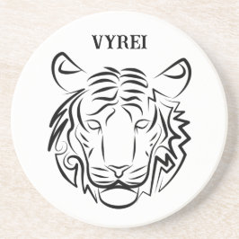 Zwart-witte tribale tijger zandsteen onderzetter