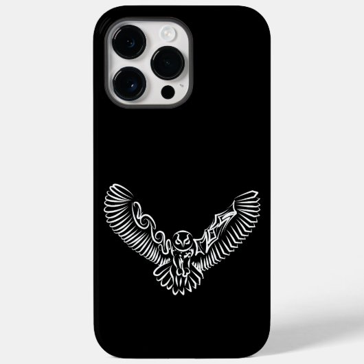 Zwart-witte tribale vliegende hond Case-Mate iPhone case (Achterkant)