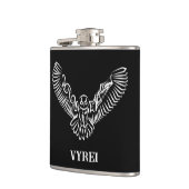 Zwart-witte tribale vliegende hond heupfles (Links)