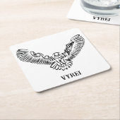 Zwart-witte tribale vliegende hond kartonnen onderzetters (Schuin)