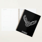 Zwart-witte tribale vliegende hond planner (Display)
