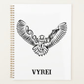 Zwart-witte tribale vliegende hond planner (Voorkant)