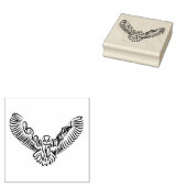 Zwart-witte tribale vliegende hond rubberstempel (Gestempeld)