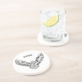 Zwart-witte tribale vliegende hond zandsteen onderzetter (Zijkant)