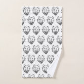 Zwart-witte tribale Wolf Bad Handdoek (Handdoek)
