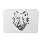 Zwart-witte tribale Wolf Badmat (Voorkant)