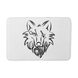 Zwart-witte tribale Wolf Badmat