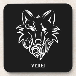 Zwart-witte tribale Wolf Bier Onderzetter