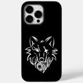 Zwart-witte tribale Wolf Case-Mate iPhone Case (Achterkant)