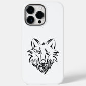 Zwart-witte tribale Wolf Case-Mate iPhone Case (Achterkant)