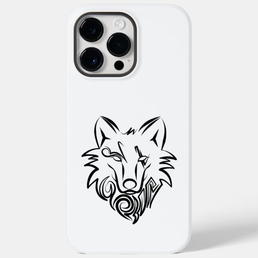 Zwart-witte tribale Wolf Case-Mate iPhone Case (Achterkant)
