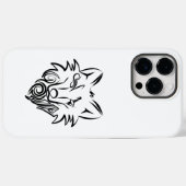 Zwart-witte tribale Wolf Case-Mate iPhone Case (Achterkant (horizontaal))