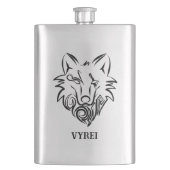 Zwart-witte tribale Wolf Flacon (Voorkant)