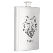 Zwart-witte tribale Wolf Flacon (Rechts)