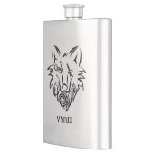 Zwart-witte tribale Wolf Flacon (Links)