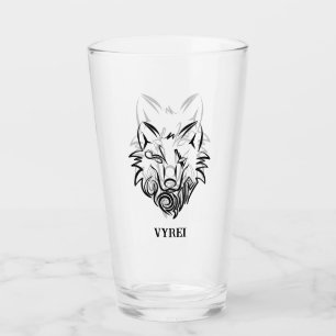 Zwart-witte tribale Wolf Glas