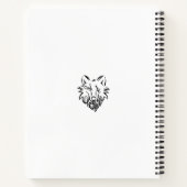 Zwart-witte tribale Wolf Notitieboek (Achterkant)