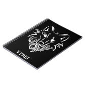 Zwart-witte tribale Wolf Notitieboek (Linkerzijde)