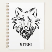 Zwart-witte tribale Wolf Planner (Voorkant)