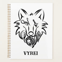Zwart-witte tribale Wolf Planner