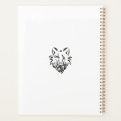 Zwart-witte tribale Wolf Planner (Achterkant)