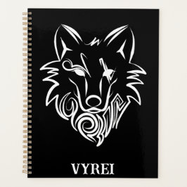 Zwart-witte tribale Wolf Planner