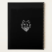 Zwart-witte tribale Wolf Planner (Achterkant)