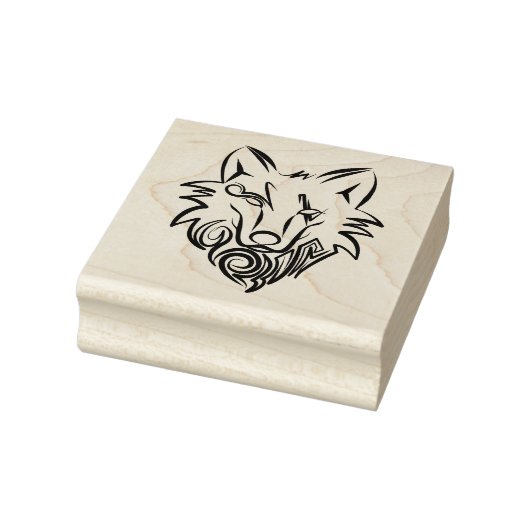 Zwart-witte tribale Wolf Rubberstempel (Stempel)