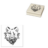 Zwart-witte tribale Wolf Rubberstempel (Gestempeld)