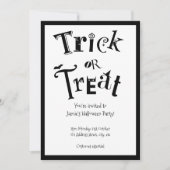 Zwart-witte trick or treat kaart (Voorkant)